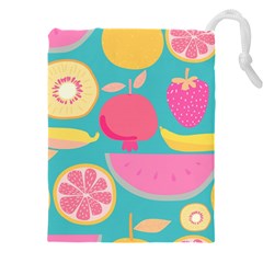 Seamless Pattern With Fruit Vector Illustrations Gift Wrap Design Drawstring Pouch (4xl) by Vaneshart