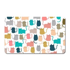 Cute Seamless Pattern Happy Kitty Kitten Cat Magnet (rectangular) by Vaneshart