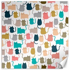 Cute Seamless Pattern Happy Kitty Kitten Cat Canvas 20  X 20  by Vaneshart