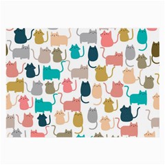 Cute Seamless Pattern Happy Kitty Kitten Cat Large Glasses Cloth by Vaneshart