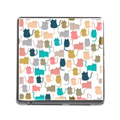 Cute Seamless Pattern Happy Kitty Kitten Cat Memory Card Reader (square 5 Slot) by Vaneshart