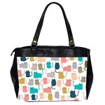 Cute Seamless Pattern Happy Kitty Kitten Cat Oversize Office Handbag (2 Sides) Back