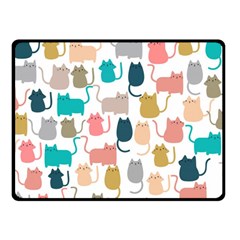 Cute Seamless Pattern Happy Kitty Kitten Cat Fleece Blanket (small) by Vaneshart