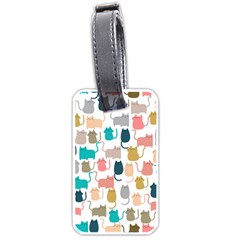 Cute Seamless Pattern Happy Kitty Kitten Cat Luggage Tag (one Side) by Vaneshart