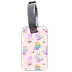 Cute Cat Coffee Cup Morning Times Seamless Pattern Luggage Tag (two Sides) by Vaneshart