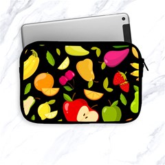 Vector Seamless Summer Fruits Pattern Black Background Apple Ipad Mini Zipper Cases by Vaneshart