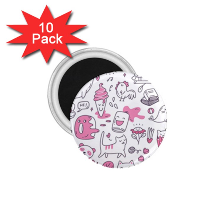 Set Kawaii Doodles 1.75  Magnets (10 pack) 