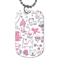 Set Kawaii Doodles Dog Tag (one Side) by Vaneshart