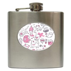 Set Kawaii Doodles Hip Flask (6 Oz) by Vaneshart