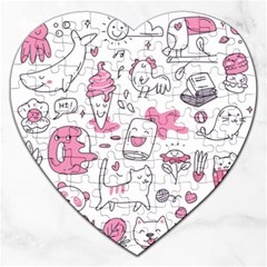 Set Kawaii Doodles Jigsaw Puzzle (heart) by Vaneshart