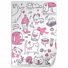 Set Kawaii Doodles Canvas 12  X 18  by Vaneshart