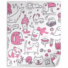 Set Kawaii Doodles Canvas 16  X 20  by Vaneshart