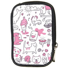 Set Kawaii Doodles Compact Camera Leather Case by Vaneshart