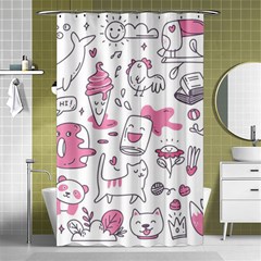 Set Kawaii Doodles Shower Curtain 48  X 72  (small)  by Vaneshart