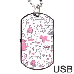 Set Kawaii Doodles Dog Tag Usb Flash (two Sides) by Vaneshart