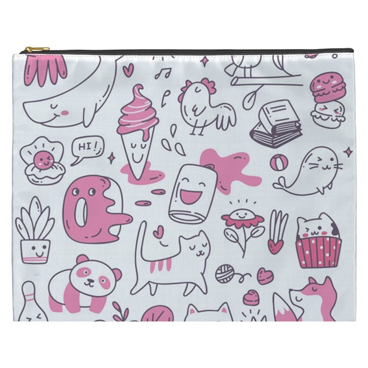 Set Kawaii Doodles Cosmetic Bag (XXXL)