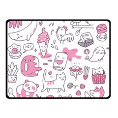 Set Kawaii Doodles Double Sided Fleece Blanket (small)  by Vaneshart