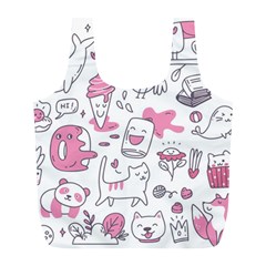 Set Kawaii Doodles Full Print Recycle Bag (l) by Vaneshart