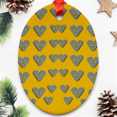 Butterfly Cartoons In Hearts Ornament (oval) by pepitasart