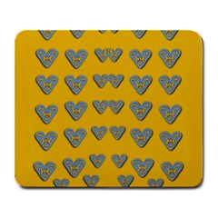 Butterfly Cartoons In Hearts Large Mousepads