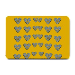 Butterfly Cartoons In Hearts Small Doormat  by pepitasart