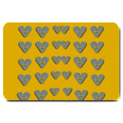 Butterfly Cartoons In Hearts Large Doormat  by pepitasart