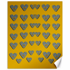 Butterfly Cartoons In Hearts Canvas 11  X 14  by pepitasart