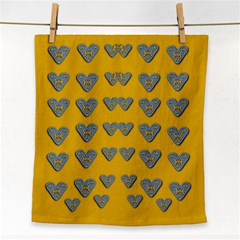 Butterfly Cartoons In Hearts Face Towel by pepitasart