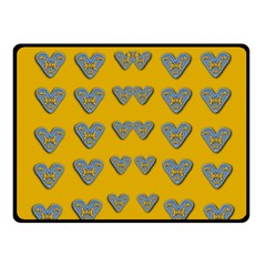 Butterfly Cartoons In Hearts Fleece Blanket (small) by pepitasart