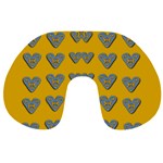 Butterfly Cartoons In Hearts Travel Neck Pillow Front