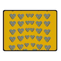 Butterfly Cartoons In Hearts Double Sided Fleece Blanket (small)  by pepitasart