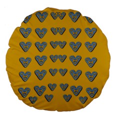 Butterfly Cartoons In Hearts Large 18  Premium Flano Round Cushions by pepitasart