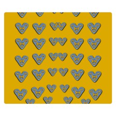 Butterfly Cartoons In Hearts Double Sided Flano Blanket (small)  by pepitasart