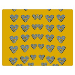 Butterfly Cartoons In Hearts Double Sided Flano Blanket (medium)  by pepitasart