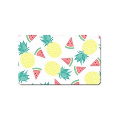 Vector Seamless Pattern With Pineapples Magnet (name Card) by Vaneshart