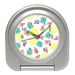 Vector Seamless Pattern With Pineapples Travel Alarm Clock