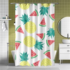 Vector Seamless Pattern With Pineapples Shower Curtain 48  X 72  (small)  by Vaneshart