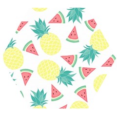 Vector Seamless Pattern With Pineapples Wooden Puzzle Hexagon by Vaneshart