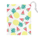 Vector Seamless Pattern With Pineapples Drawstring Pouch (4XL) Front