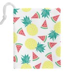 Vector Seamless Pattern With Pineapples Drawstring Pouch (4XL) Back