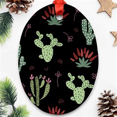 Cartoon African Cactus Seamless Pattern Ornament (oval) by Vaneshart