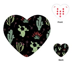 Cartoon African Cactus Seamless Pattern Playing Cards Single Design (heart) by Vaneshart