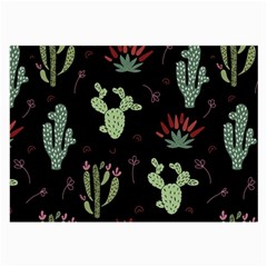 Cartoon African Cactus Seamless Pattern Large Glasses Cloth by Vaneshart