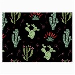 Cartoon African Cactus Seamless Pattern Large Glasses Cloth (2 Sides) Front