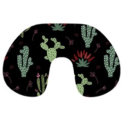 Cartoon African Cactus Seamless Pattern Travel Neck Pillow by Vaneshart