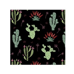 Cartoon African Cactus Seamless Pattern Small Satin Scarf (square) by Vaneshart