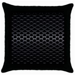 Black Metallic Hexagon Mesh Pattern Background Throw Pillow Case (Black) Front