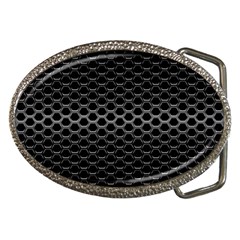 Black Metallic Hexagon Mesh Pattern Background Belt Buckles