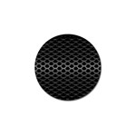 Black Metallic Hexagon Mesh Pattern Background Golf Ball Marker (10 pack) Front