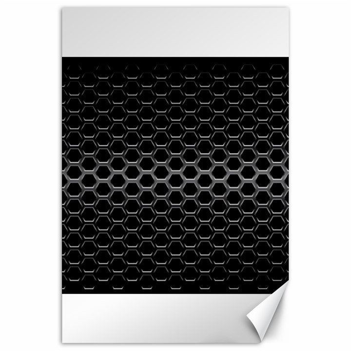 Black Metallic Hexagon Mesh Pattern Background Canvas 20  x 30 